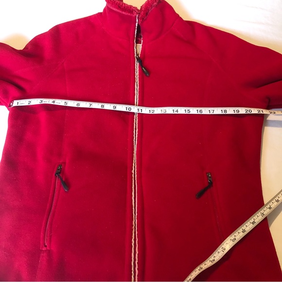 Green Tea Plush Fleece Jacket Full Zip Red SZ XL - Picture 7 of 8